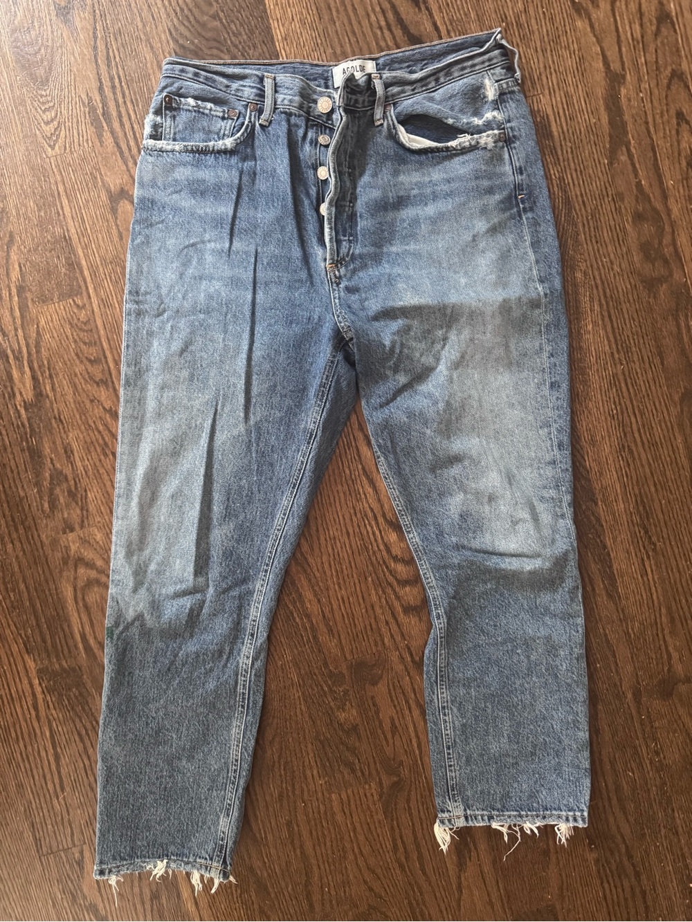 Agolde Riley Cropped Button-Fly Jeans